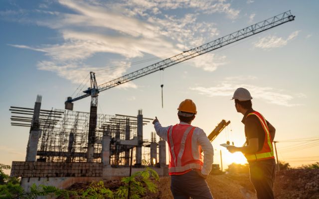 Engineering project site and construction activities